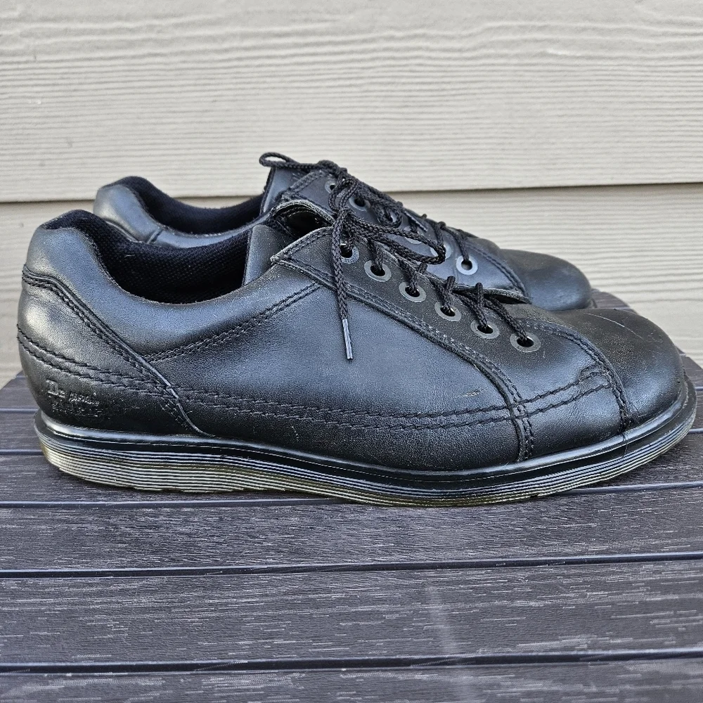 Dr. Martens Made in England Boots Oxford Shoes Black Leather 90s Vintage Mens 9